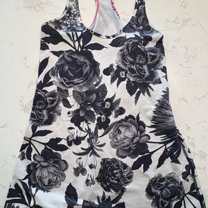Lululemon Black & White Floral Racerback Tank Dress